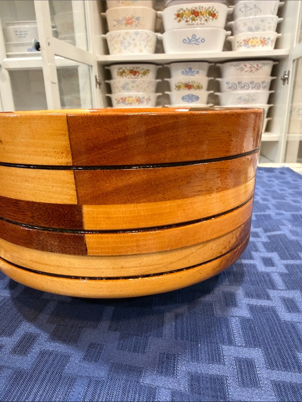 Handcrafted Wooden Serving Bowl in Warm Honey and Amber Tones - Picture 8 of 10